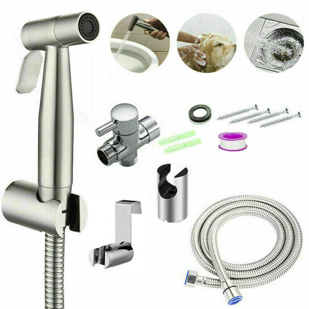 NEW Stainless Steel Handheld Douche Bidet Toilet Spray Shower Shattaf Diverter