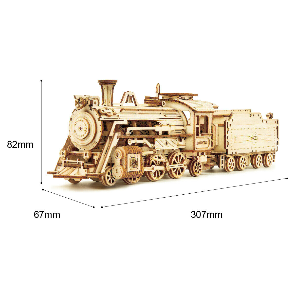 ROKR Laser Cut Train Model Kits 3D Wooden Puzzle 308pcs Toy for Teens Kids Adult