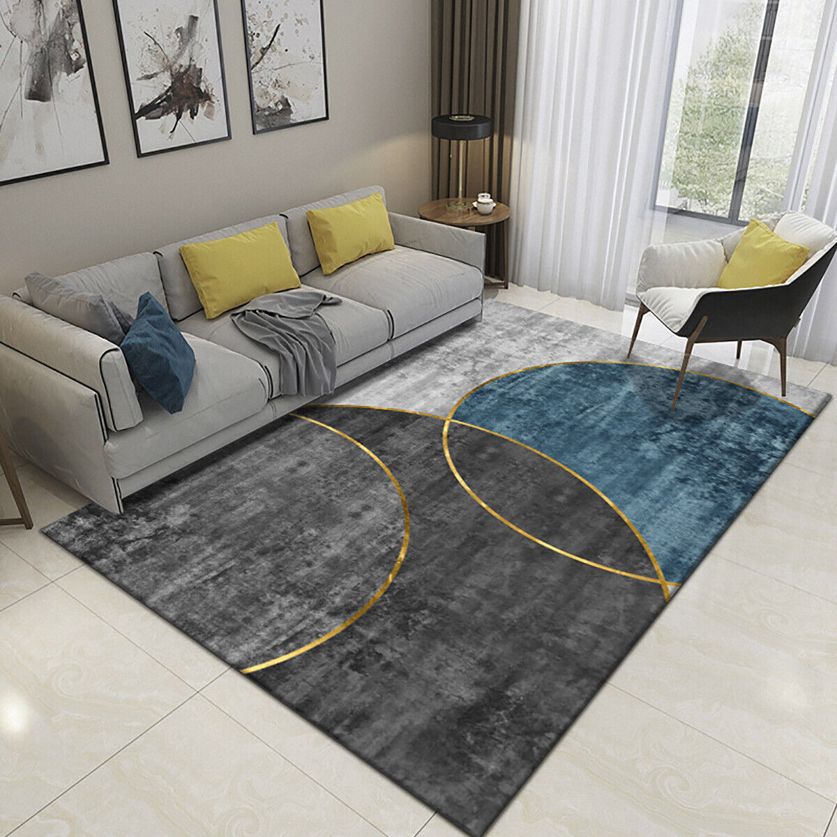 Modern Floor Carpet Mat Rug Area Carpet Large Soft Bedroom Living Room Anti-Slip