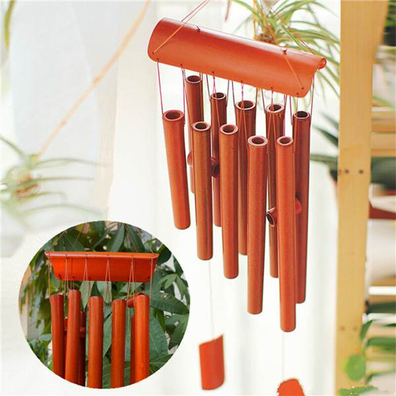 Bamboo Wood Wind Chimes Tubes Outdoor-Bells Garden Decoration 60CM Drop