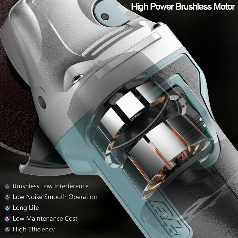 Cordless Brushless Angle Grinder 125mm Replace For Makita 18V Battery