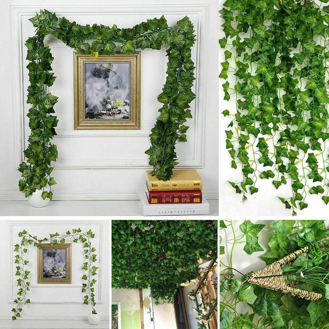 24Pcs 2M Artificial Ivy Vine Fake Foliage Hanging Leaf Garland Plant Party Decor