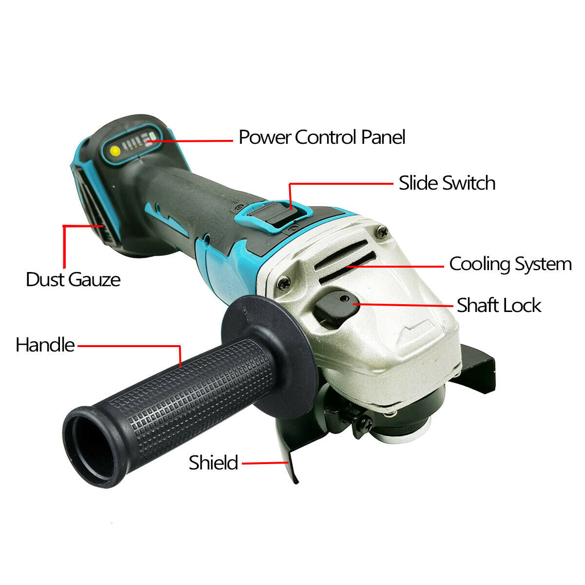 Cordless Brushless Angle Grinder 125mm Replace For Makita 18V Battery