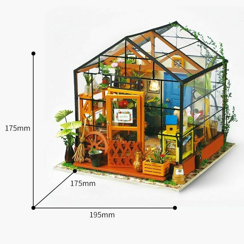 Robotime 1:24 Wooded DIY Miniature Mini Dollhouse Kit Model Cathy's Flower House