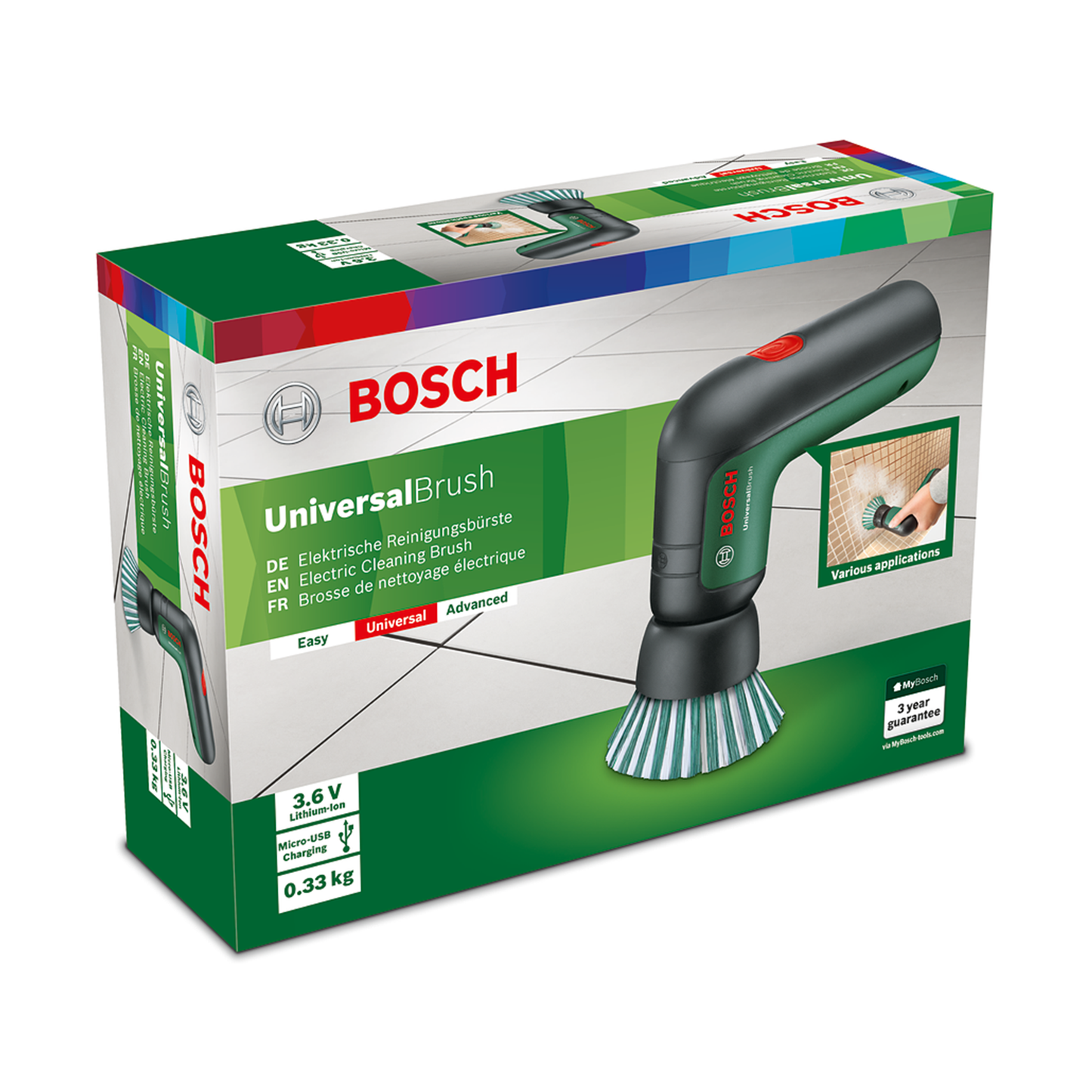 Bosch 3.6 V Cordless Electric Power Cleaning Brush Cleaner Kit UniversalBrush