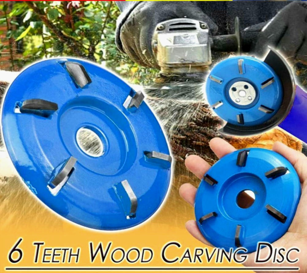 Wood Angle Grinding Wheel Carving Disc 6-Teeth Power Milling Aperture Tools New