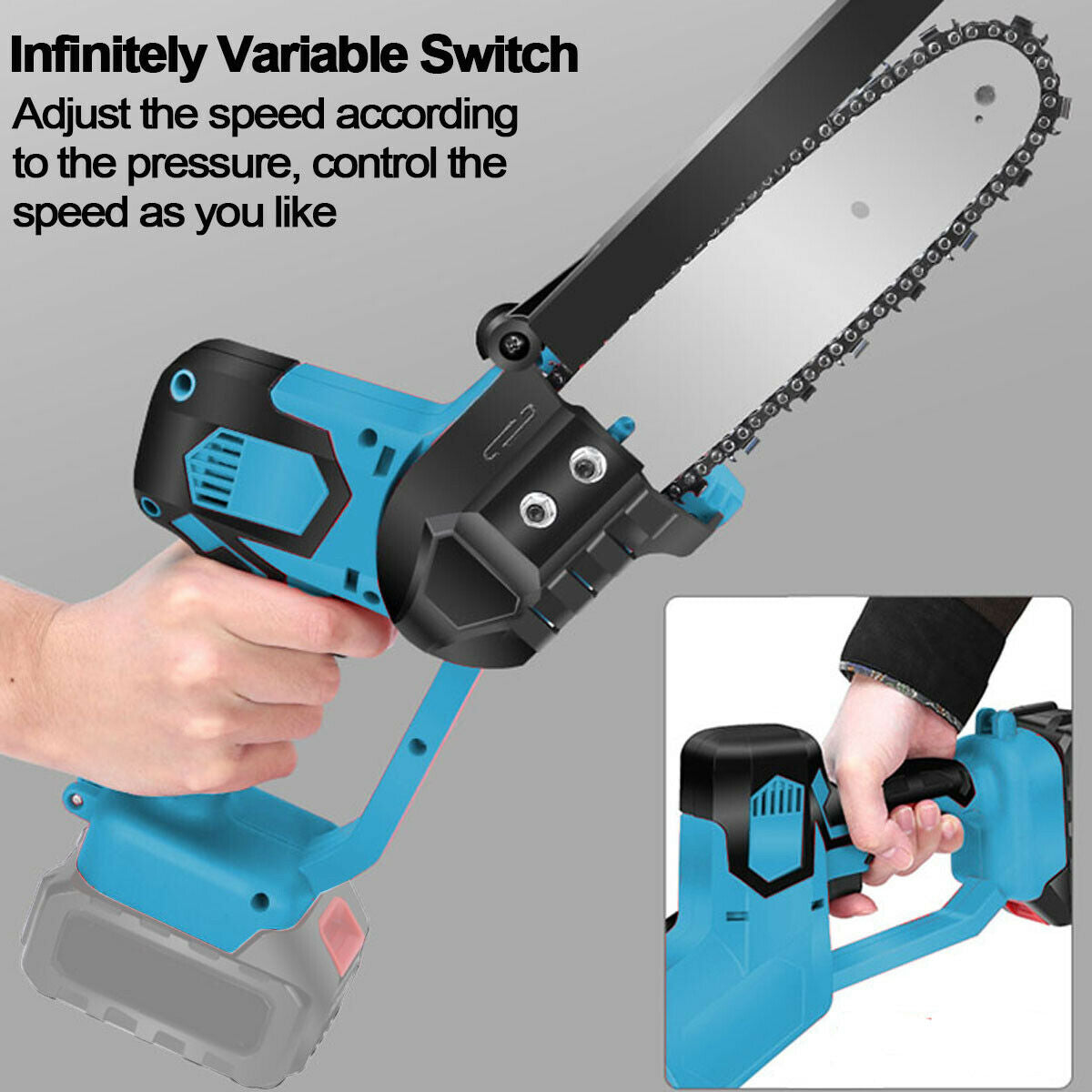 8'' Cordless Electric Wood Cutting Saw Cutter Chainsaw For Makita 18V Battery