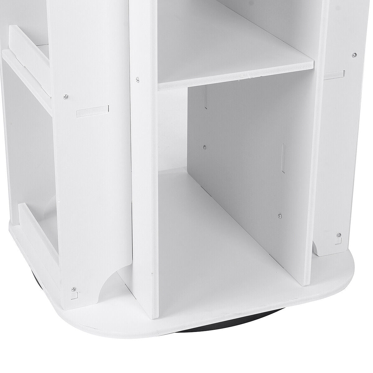 3 Tiers 360 Degrees Rotating Swivel Bookshelf Display Shelf White 95cm Square