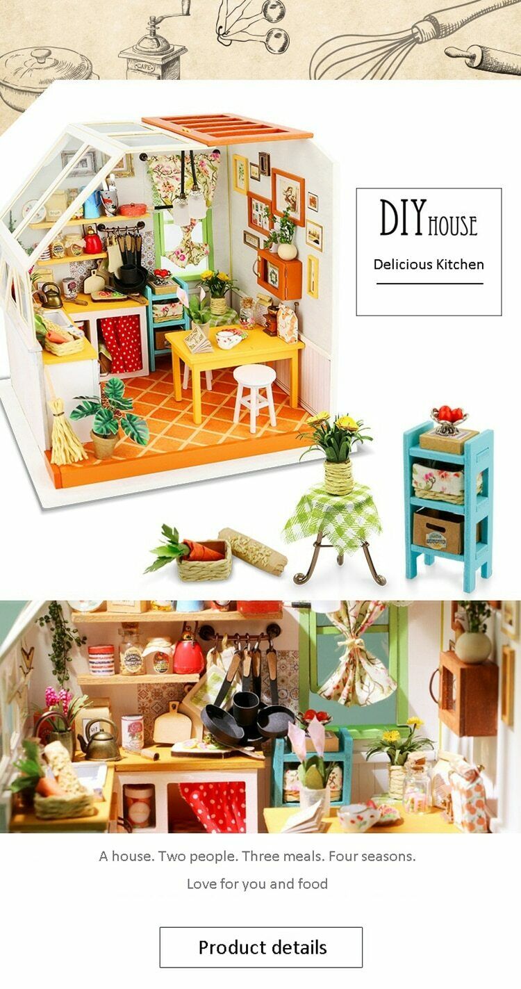 Rolife DIY Miniature House Doll House Kits Dollhouse with Furniture Toys for Kid