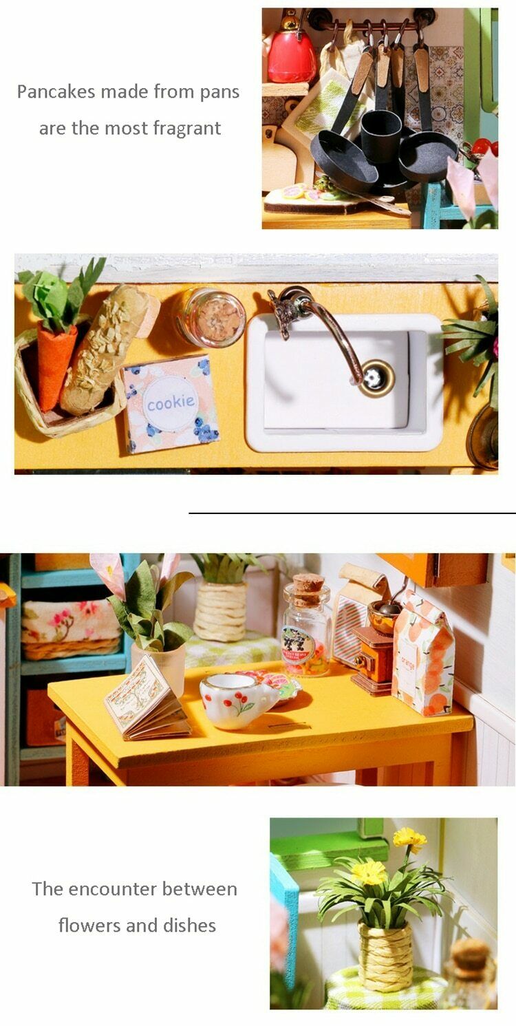 Rolife DIY Miniature House Doll House Kits Dollhouse with Furniture Toys for Kid