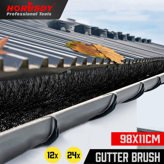 12/24x Gutter Brush Roof Leaf Guard Heavy Duty Twigs Filter Home Garden 98x11cm