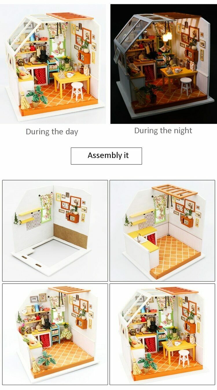 Rolife DIY Miniature House Doll House Kits Dollhouse with Furniture Toys for Kid