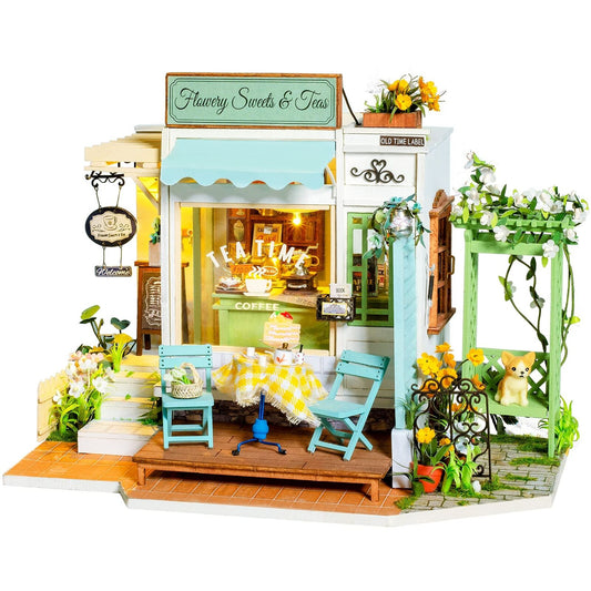 Rolife LED Flowery Sweets & Tea DIY Miniature Doll House Dollhouse Xmas Gift