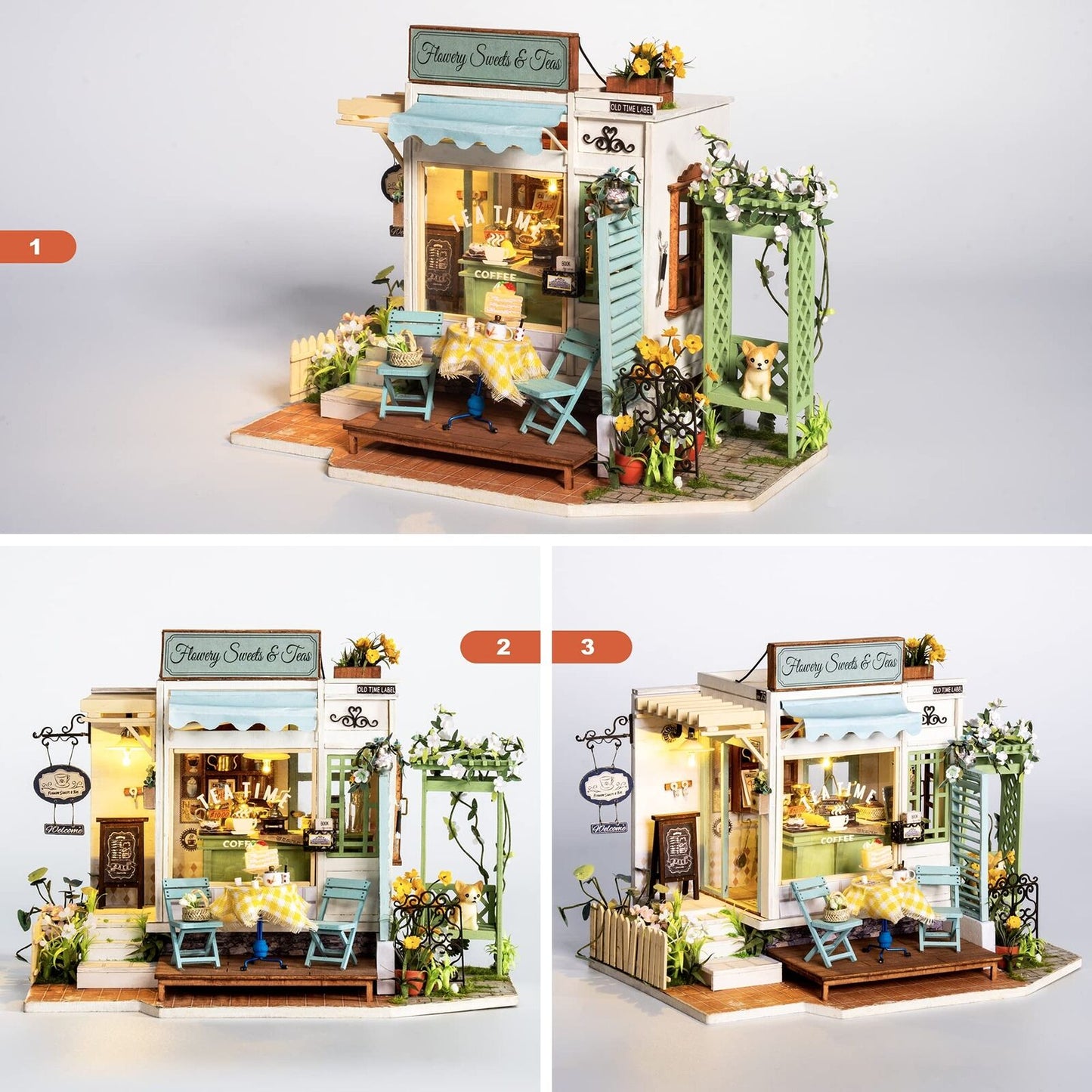 Rolife LED Flowery Sweets & Tea DIY Miniature Doll House Dollhouse Xmas Gift