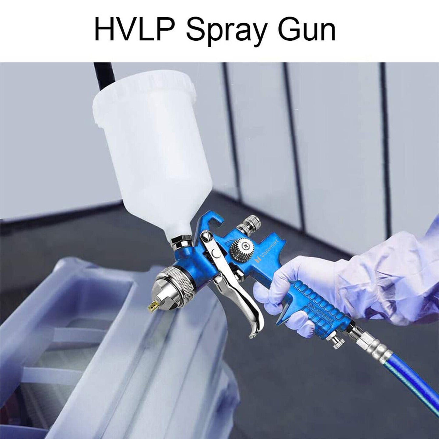 2X HVLP Air Spray Gun Kit 1.4mm 0.8mm Nozzle Set Paint Touch Up Gravity Feed