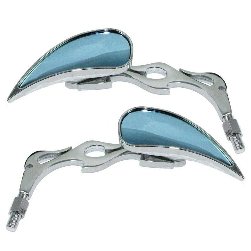 Chrome Teardrop Motorcycle Anti-Glare Rearview Side Mirrors Universal for Harley