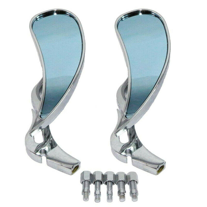 Chrome Teardrop Motorcycle Anti-Glare Rearview Side Mirrors Universal for Harley