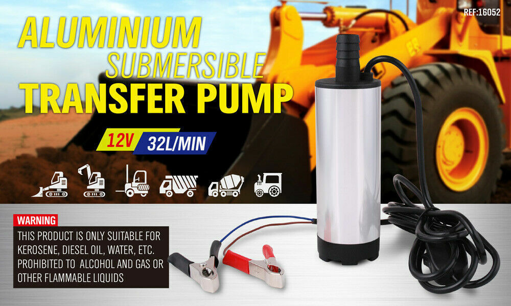 12v Aluminium Submersible Transfer Pump Vessel Fuel Diesel Water Oil Pump 32 L/m