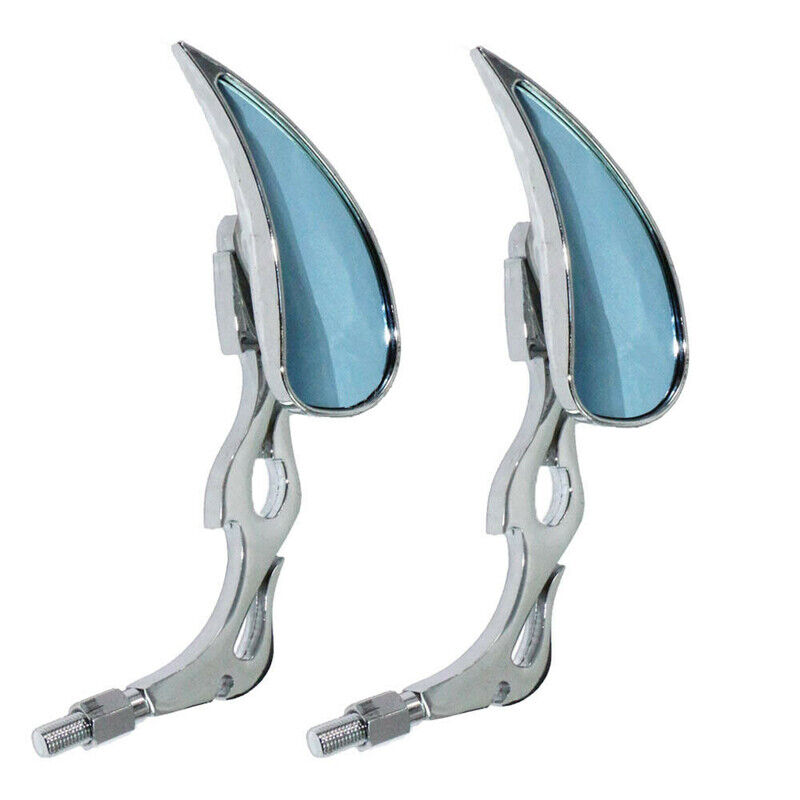 Chrome Teardrop Motorcycle Anti-Glare Rearview Side Mirrors Universal for Harley