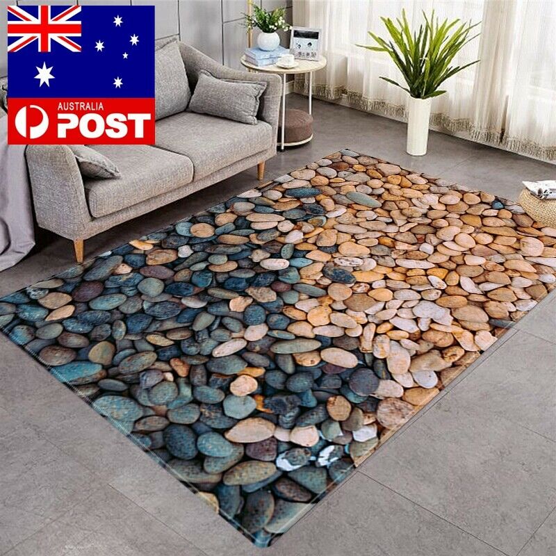 3D Pebble Printed Rug Home Living Room Bedroom Carpet Floor Mat Entrance Doormat