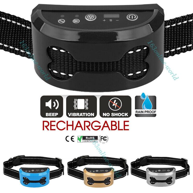 Anti Bark Dog Training Collar Stop Barking Rechargeable Auto Collars AU