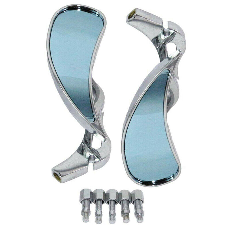 Chrome Teardrop Motorcycle Anti-Glare Rearview Side Mirrors Universal for Harley