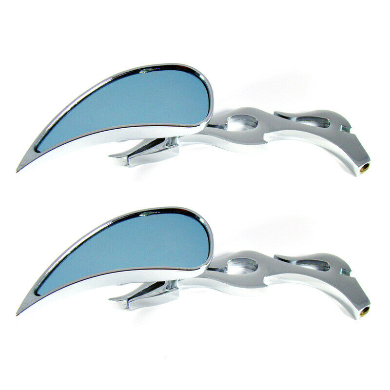 Chrome Teardrop Motorcycle Anti-Glare Rearview Side Mirrors Universal for Harley