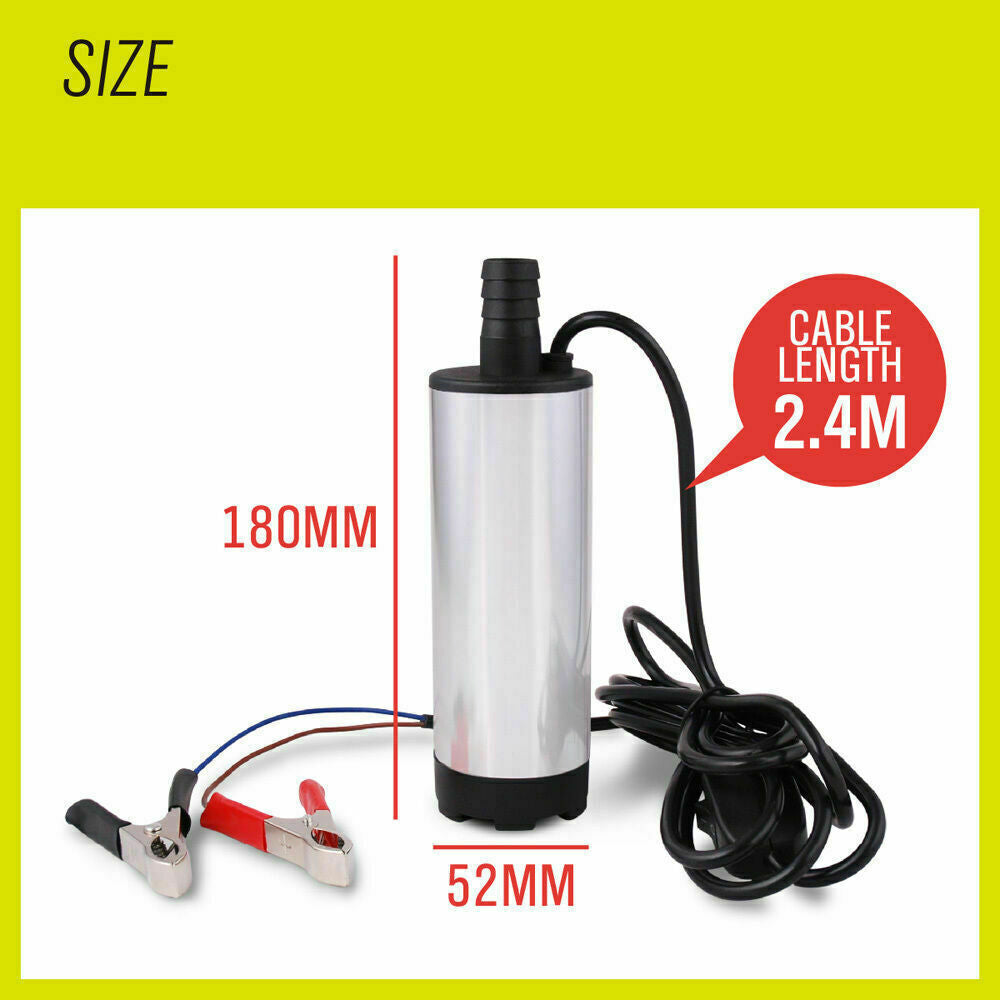 12v Aluminium Submersible Transfer Pump Vessel Fuel Diesel Water Oil Pump 32 L/m