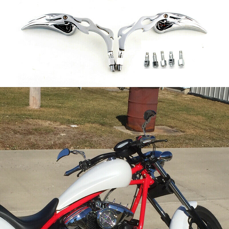 Chrome Teardrop Motorcycle Anti-Glare Rearview Side Mirrors Universal for Harley