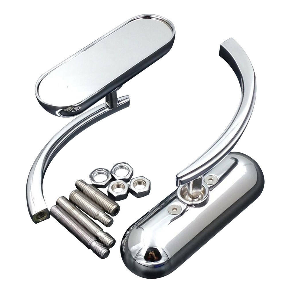 Chrome Mini Oval Motorcycle Mirrors For Harley for Sportster Softail for Yamaha