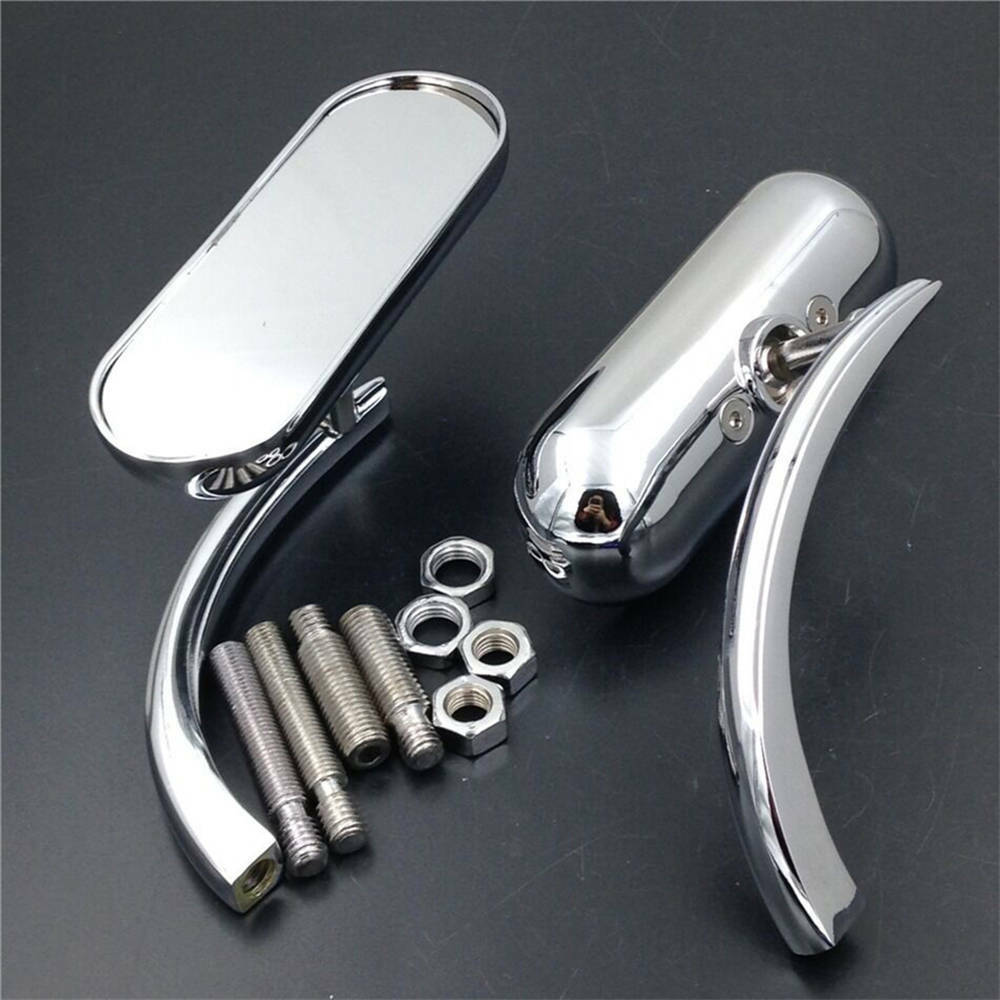 Chrome Mini Oval Motorcycle Mirrors For Harley for Sportster Softail for Yamaha