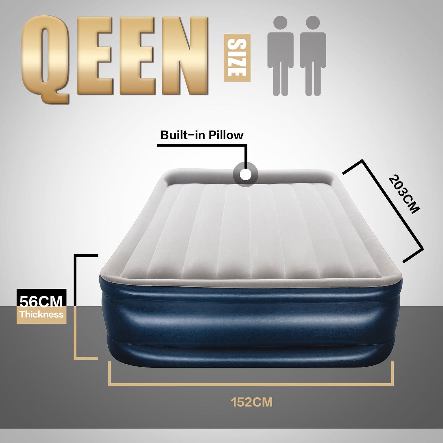 Bestway Premium QUEEN AIR BED Inflatable Mattress Built-in Electric Pump Camping