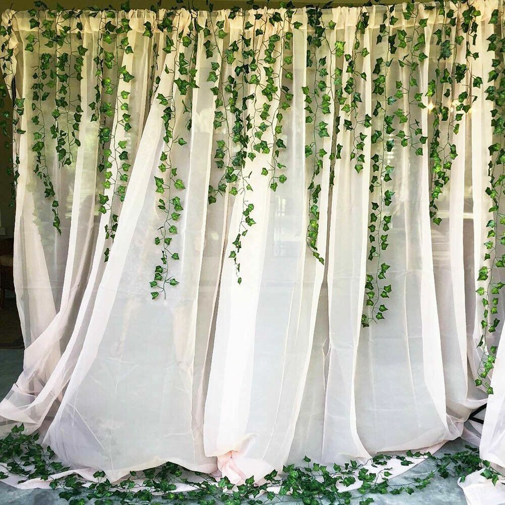 24Pcs 2M Artificial Ivy Vine Fake Foliage Hanging Leaf Garland Plant Party Decor