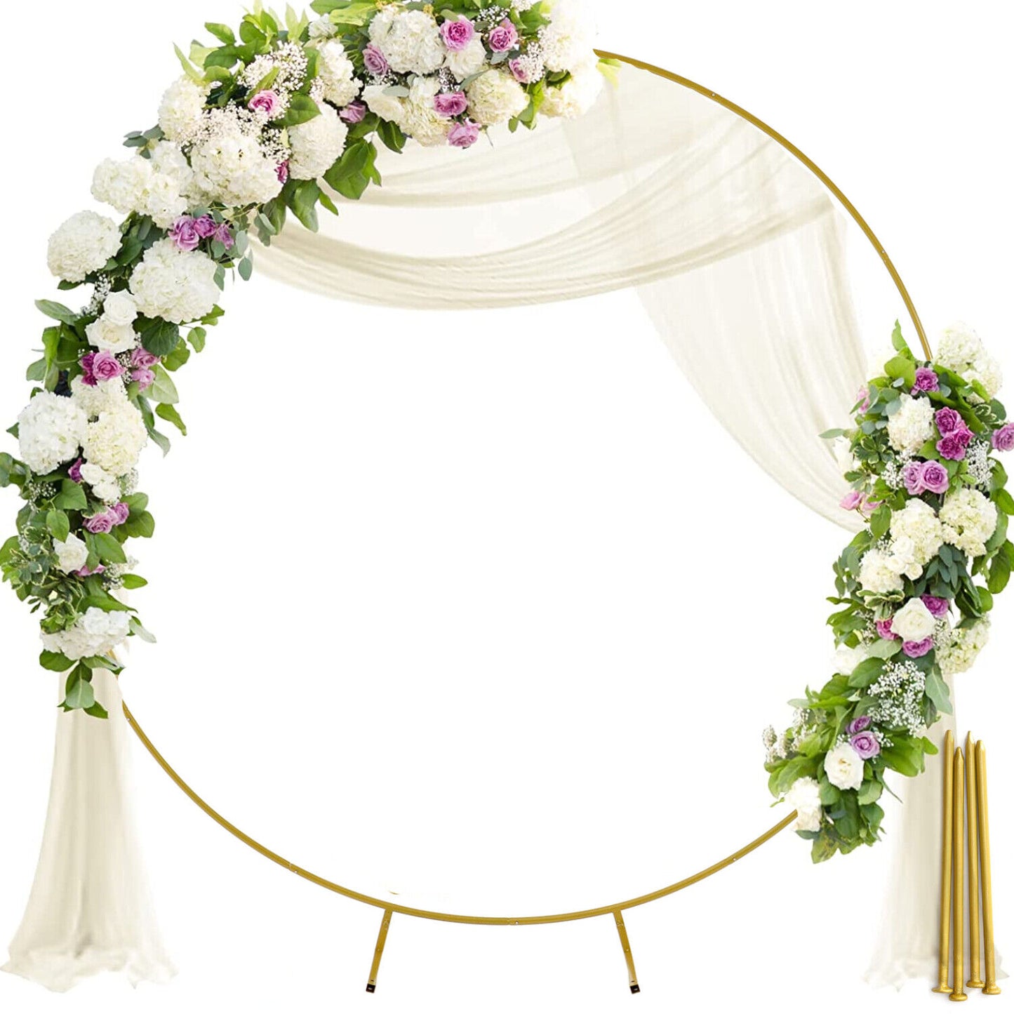 2M Round Wedding Balloon Arch Backdrop Stand Flower Party Decoration Background