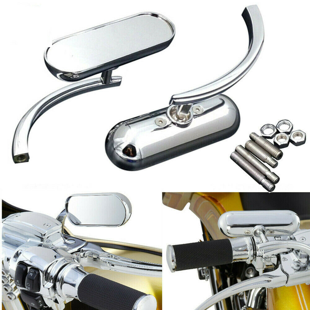 Chrome Mini Oval Motorcycle Mirrors For Harley for Sportster Softail for Yamaha