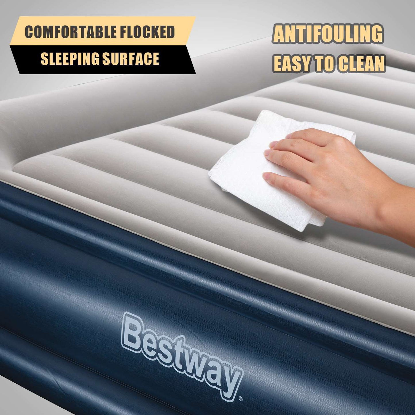 Bestway Premium QUEEN AIR BED Inflatable Mattress Built-in Electric Pump Camping