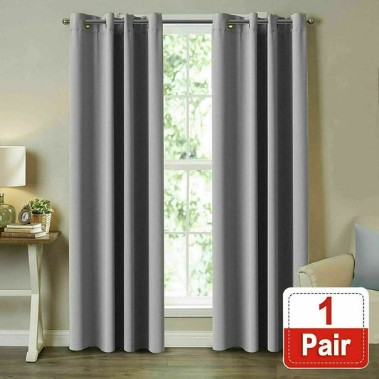 2X Blockout Curtains Blackout Window Curtain Draperies Pair Eyelet for Bedroom