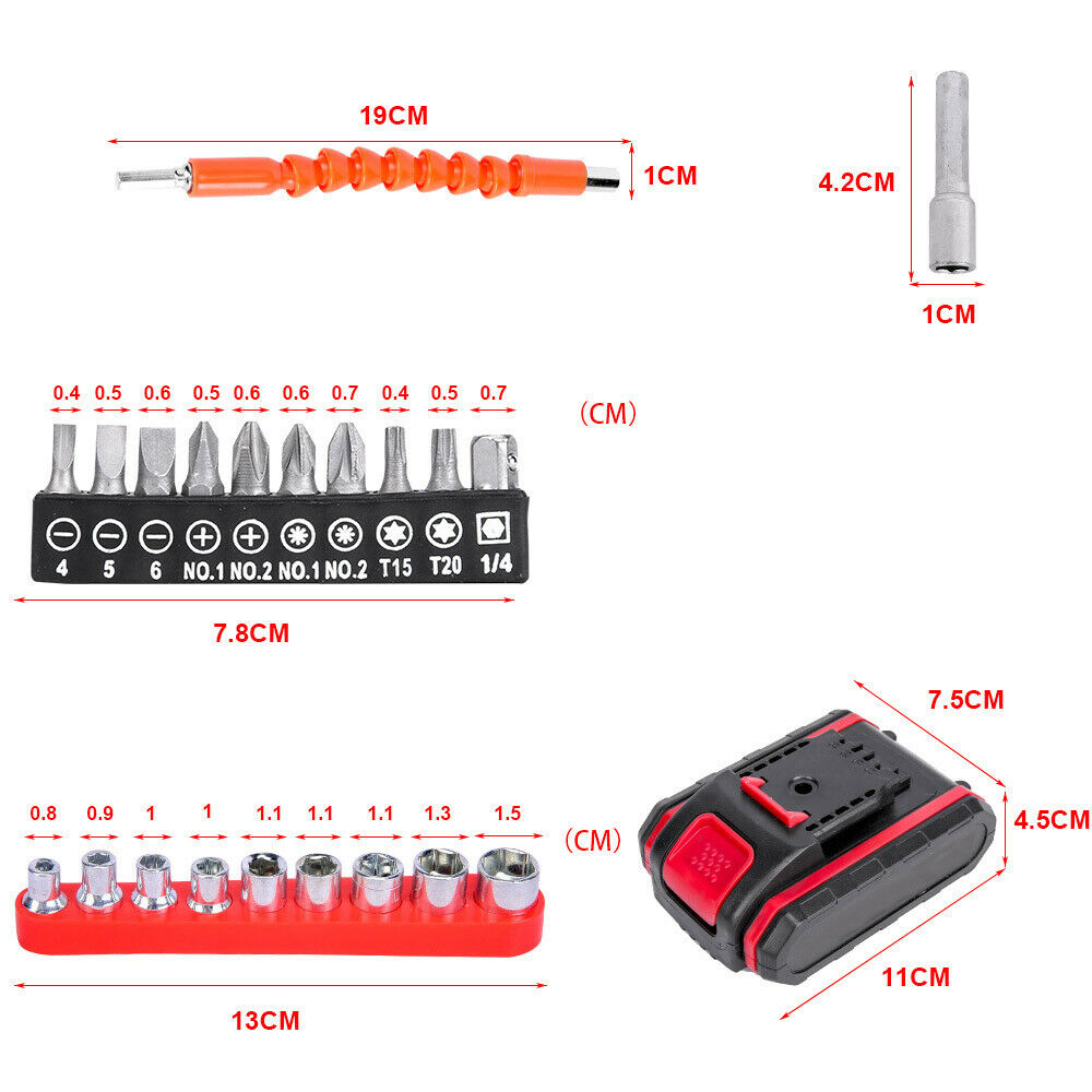 21V CORDLESS DRILL +2 BATTERY HEAVY DUTY IMPACT DRIVER KIT BRUSHLESS HAMMER KIT