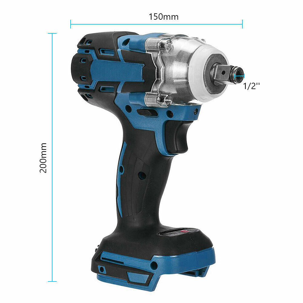 1/2" Driver Brushless Cordless Impact Wrench Rattle Gun w/ Socket For Makita 18V