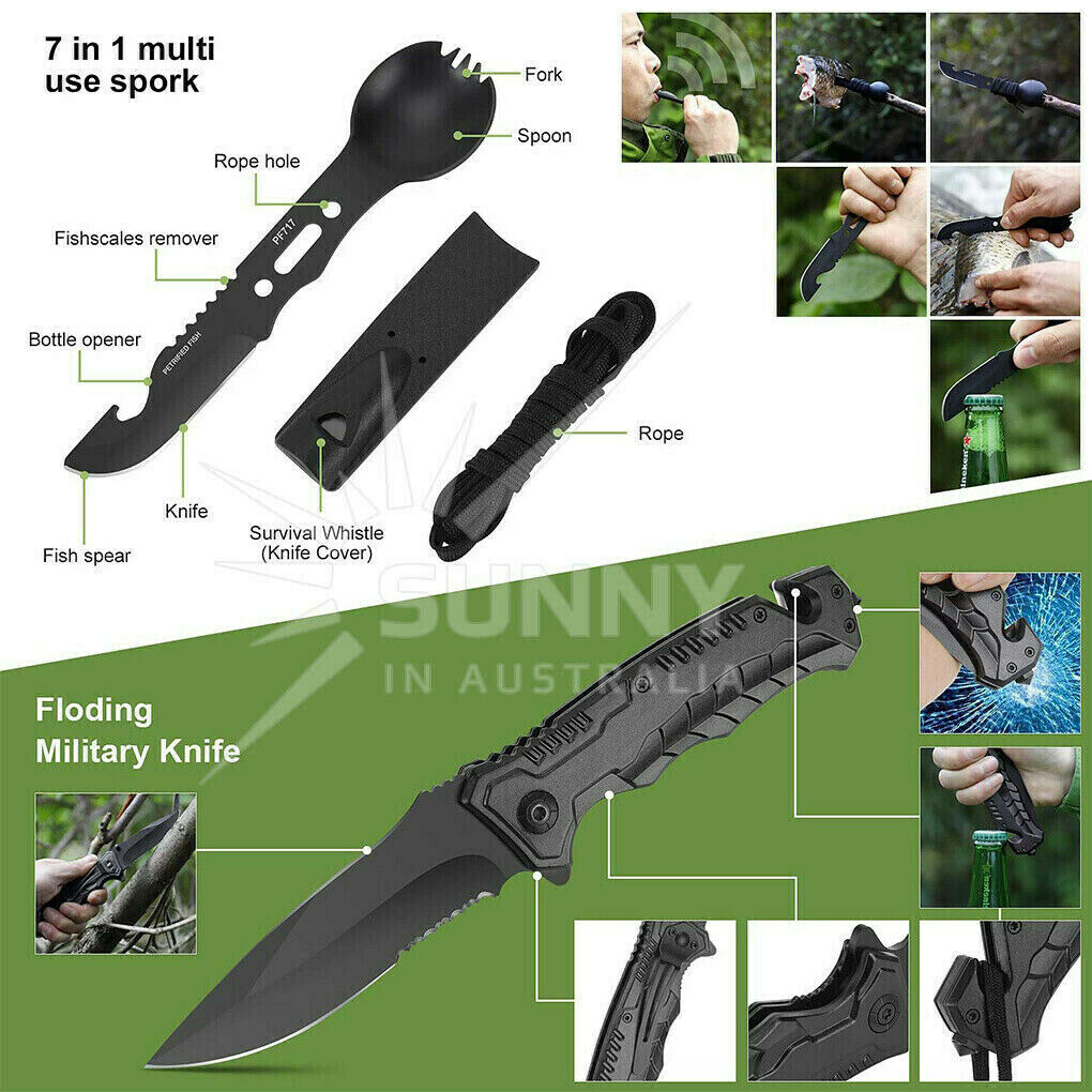 32pcs Emergency Survival Equipment Kit Outdoor Sports Tactical Hiking Camping Tool Set