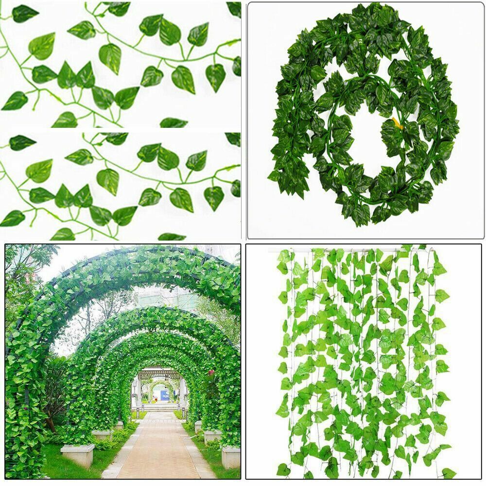 24Pcs 2M Artificial Ivy Vine Fake Foliage Hanging Leaf Garland Plant Party Decor