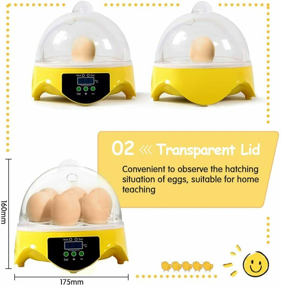 7 Egg Incubator Automatic Digital LED Hatch Turning Chicken Duck Quail Poultry