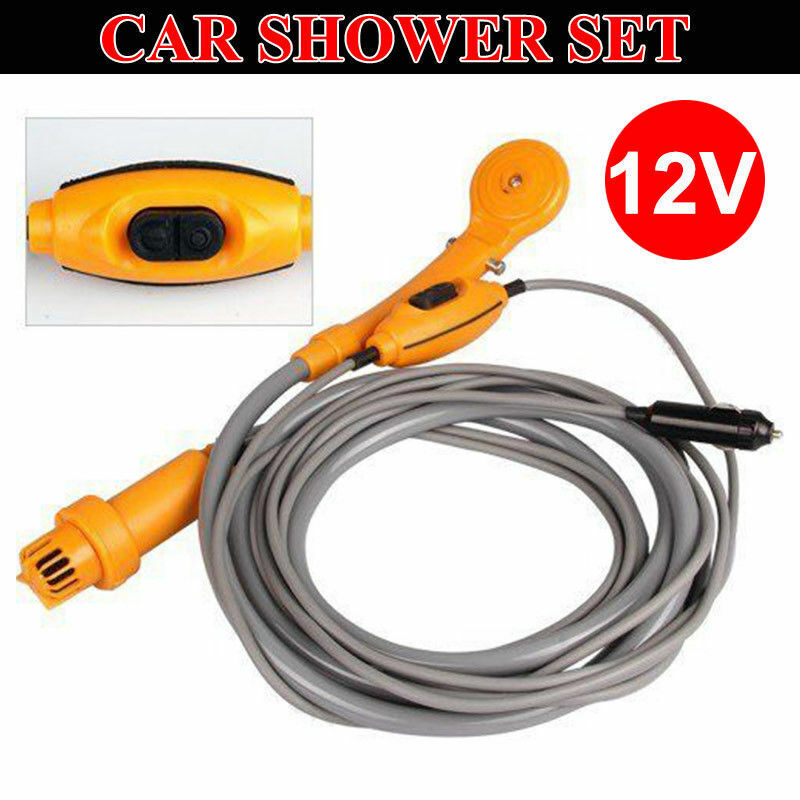 Portable Automobile Shower Set 12V Water Pump Travel Trip Camp Boat Car Caravan