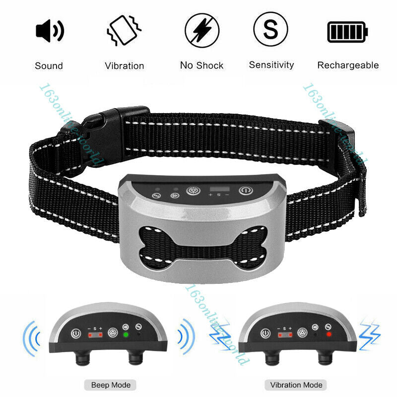 Anti Bark Dog Training Collar Stop Barking Rechargeable Auto Collars AU