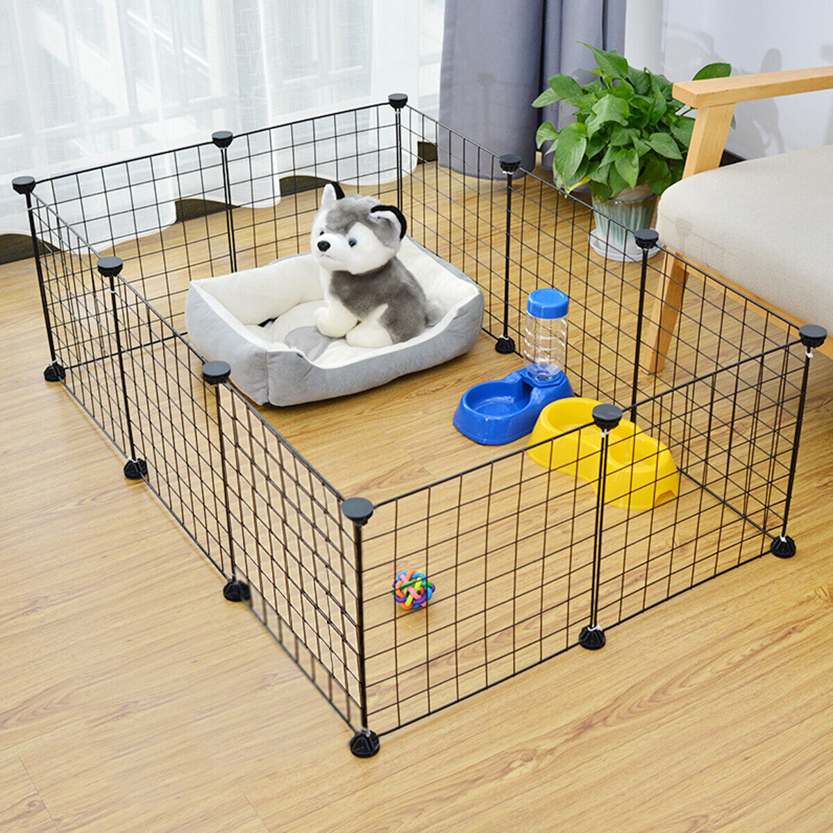 10/12/16PCS Pet Dog Playpen DIY Metal Cage Fence Foldable Enclosure Play Pen AU