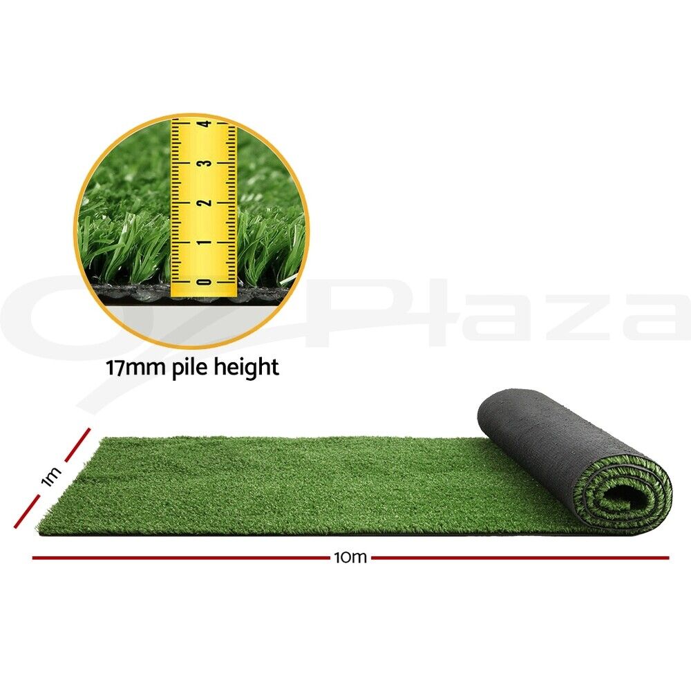 Primeturf Artificial Fake Grass Synthetic Turf Plastic Olive Plant Lawn 10M 17mm