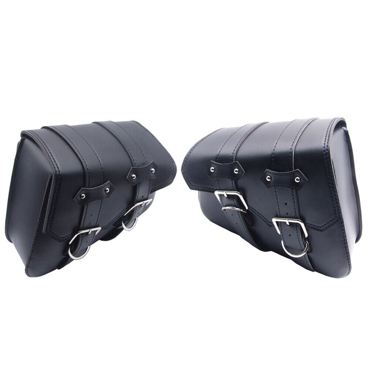 Motorbike Motorcycle Saddle Bag Leather Tool Luggage Bags Side Pannier Saddlebag