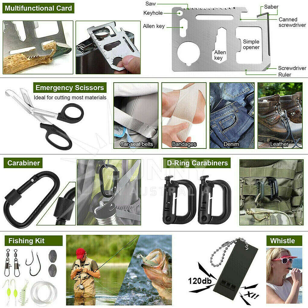 32pcs Emergency Survival Equipment Kit Outdoor Sports Tactical Hiking Camping Tool Set