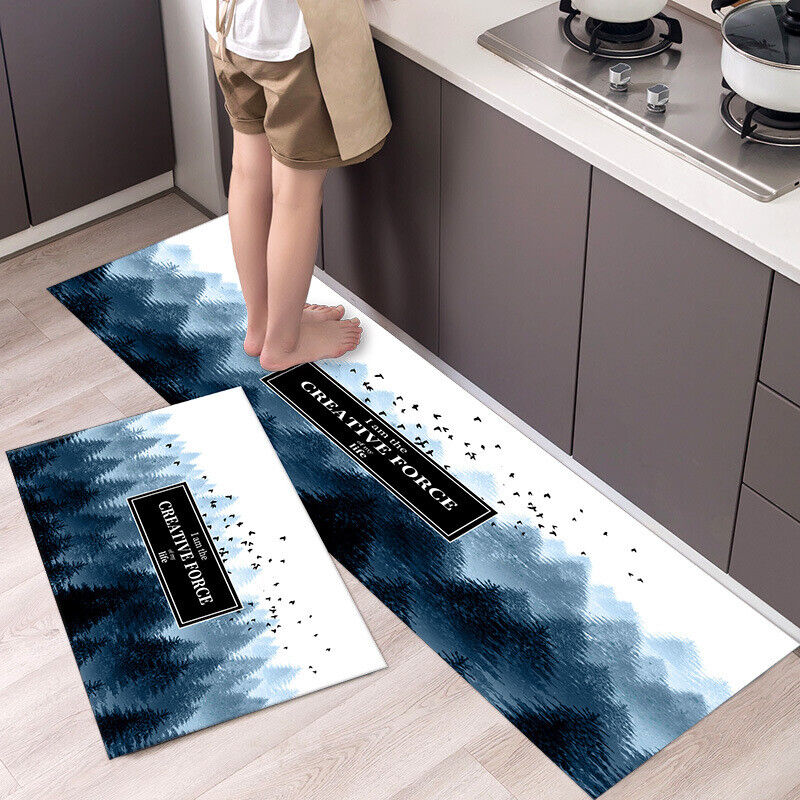 Non-Slip Kitchen Door Carpet Anti-Oil Floor Rug Waterproof Mat Pad Bathroom Home