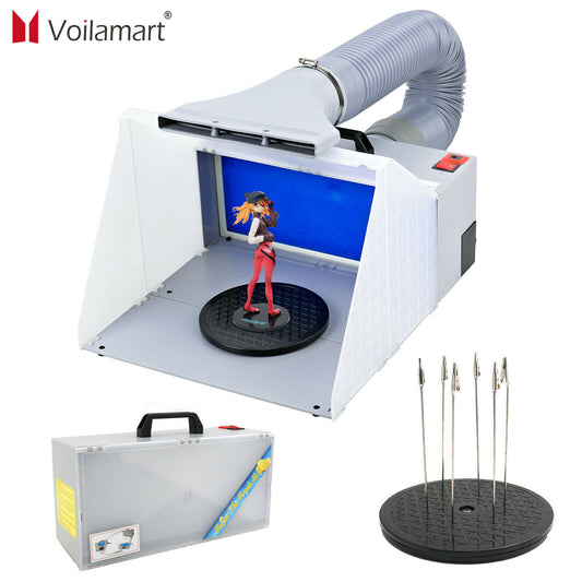 Portable Airbrush Spray Booth Kit Hose Fan Filter Extractor Art Craft Paint Set